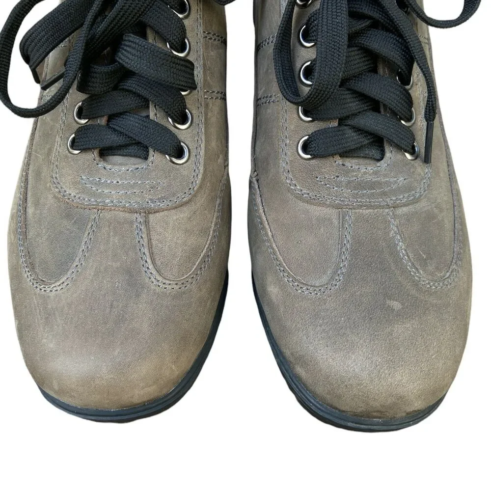 GDEFY Versoshock Trampoline Technology Olive Green Men's Leather Sneakers 8‎
